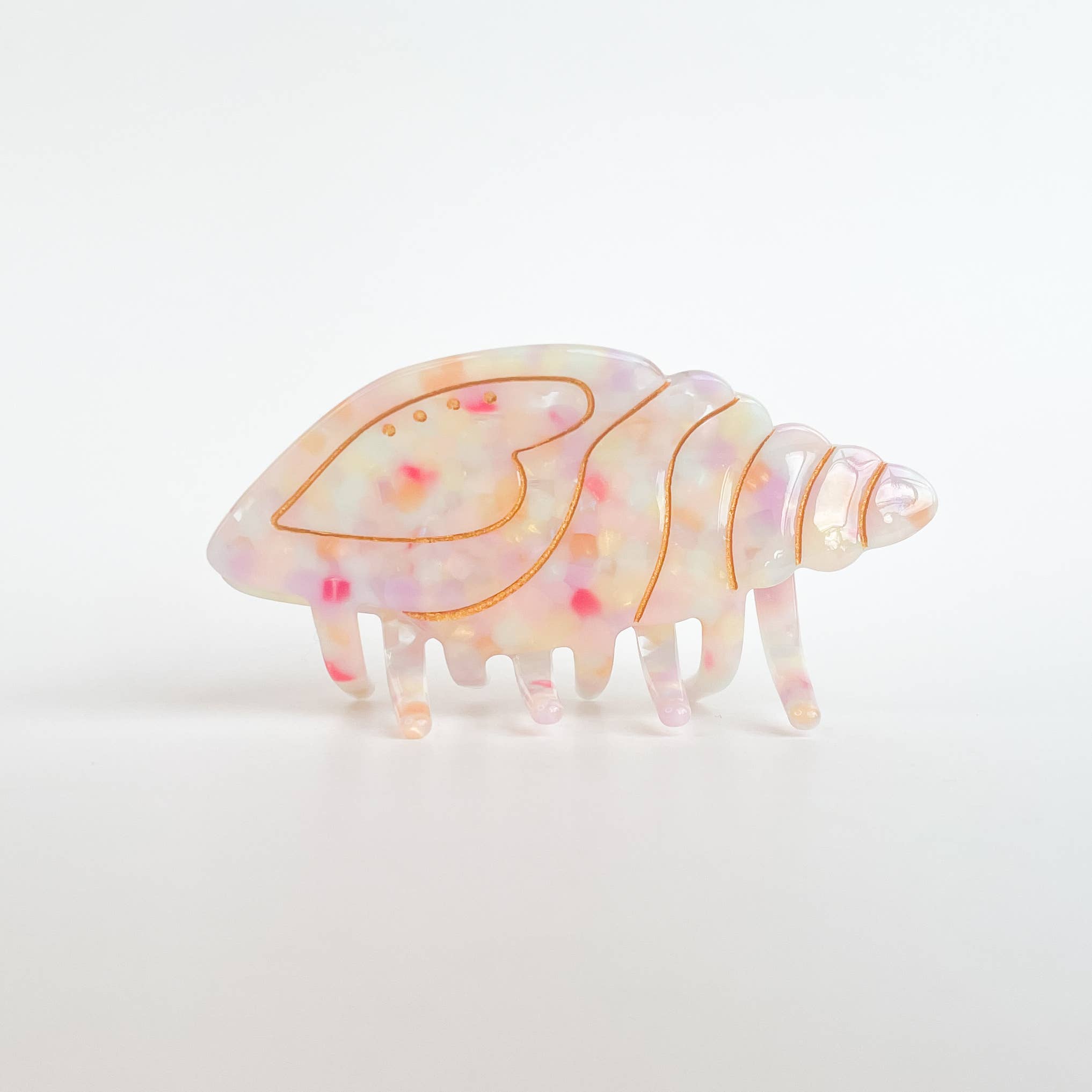 Adorro Sandy | Conch Shell Claw Clip Dark pink multi