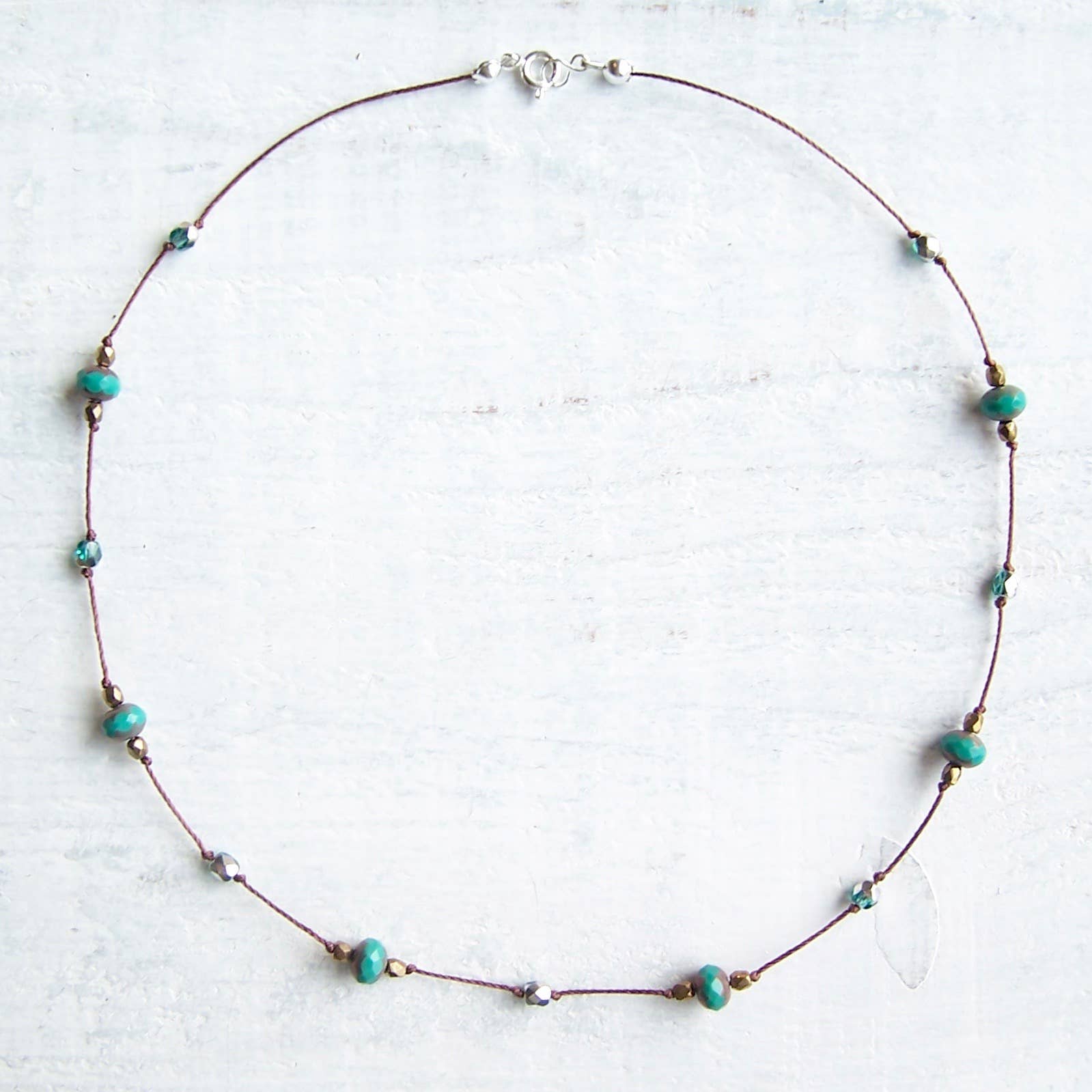 Jo Bird Jewelry Czech Glass Choker Necklace Emerald