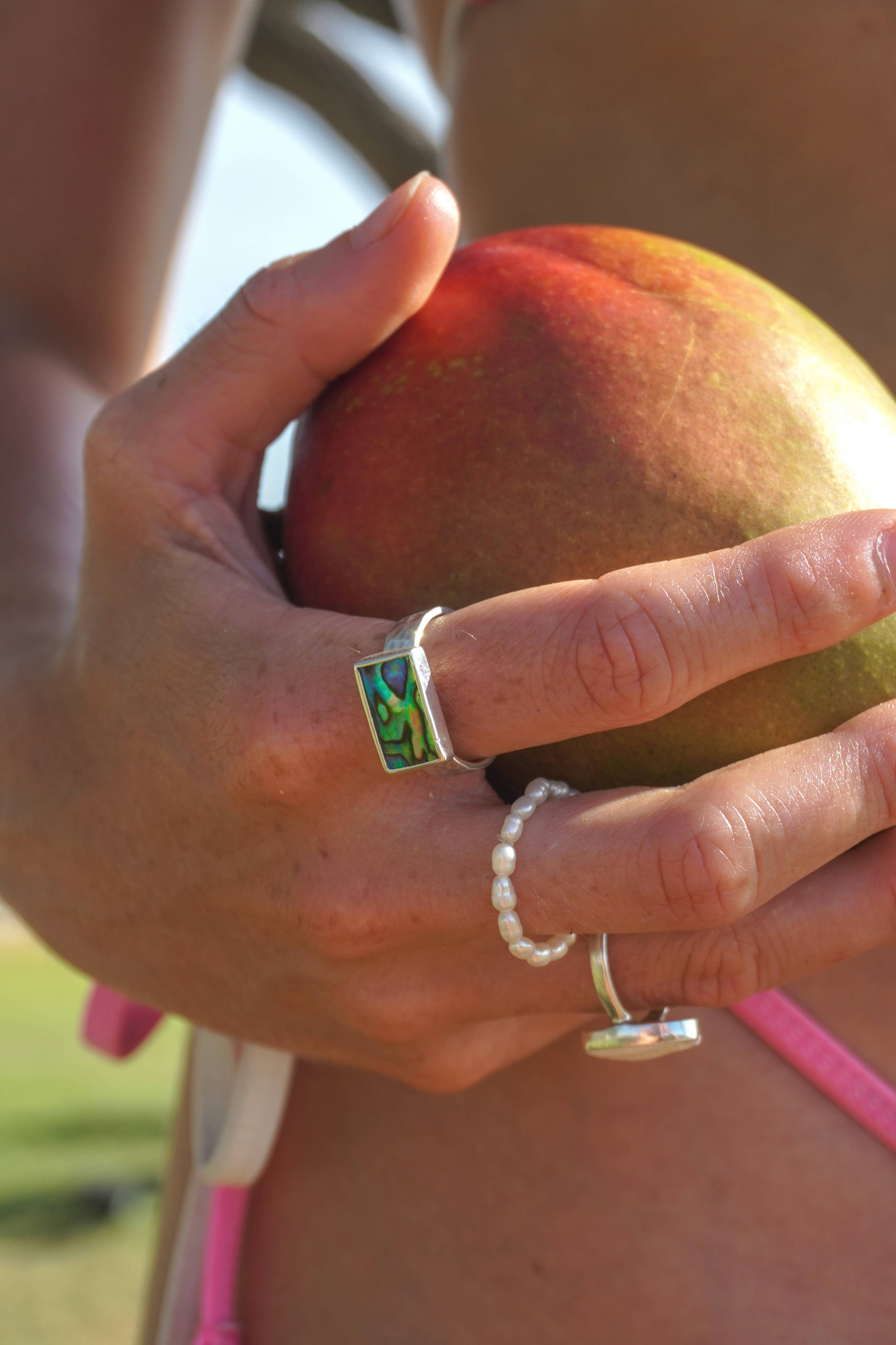 The Salty Gem Morgan Ring - Abalone