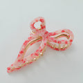 Adorro Sabrina Rosé Ribbon Metal Bow Claw Clip - Large Cherry Blossom