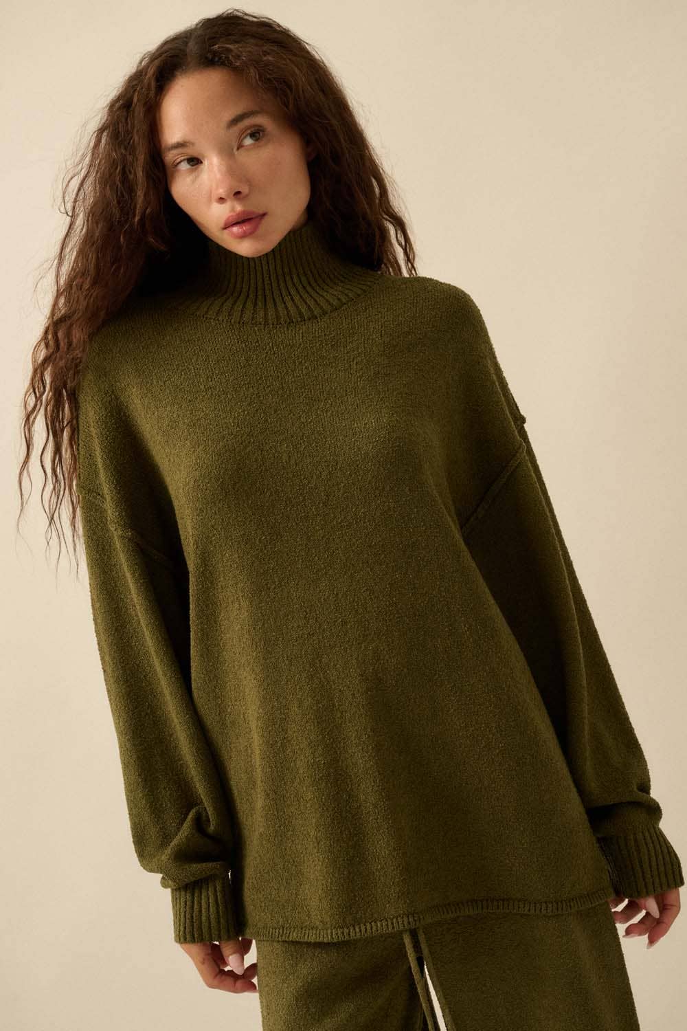 Promesa USA Willow Mock-Neck Sweater Olive
