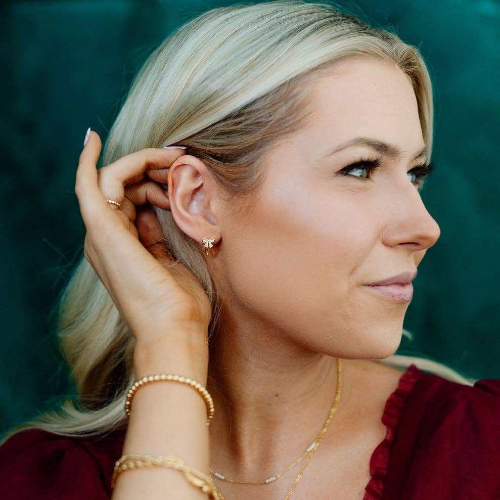 Mauve Jewelry Co. Lucy Diamond Bow Hoops Silver