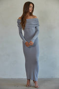 By Together Moonlit Night Knit Sweater Dress Silver
