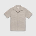 SURFSIDESUPPLY Nate Crinkle Stripe Cabana Shirt- Chinchilla