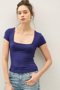 BASIC THREADS SQUARE NECK KNIT TEE