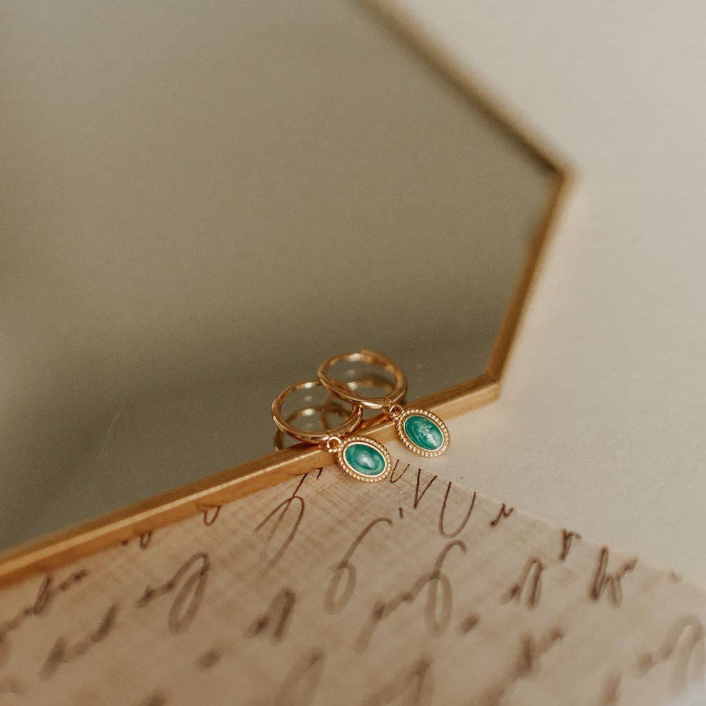 Mauve Jewelry Co. Riley Turquoise Hoops