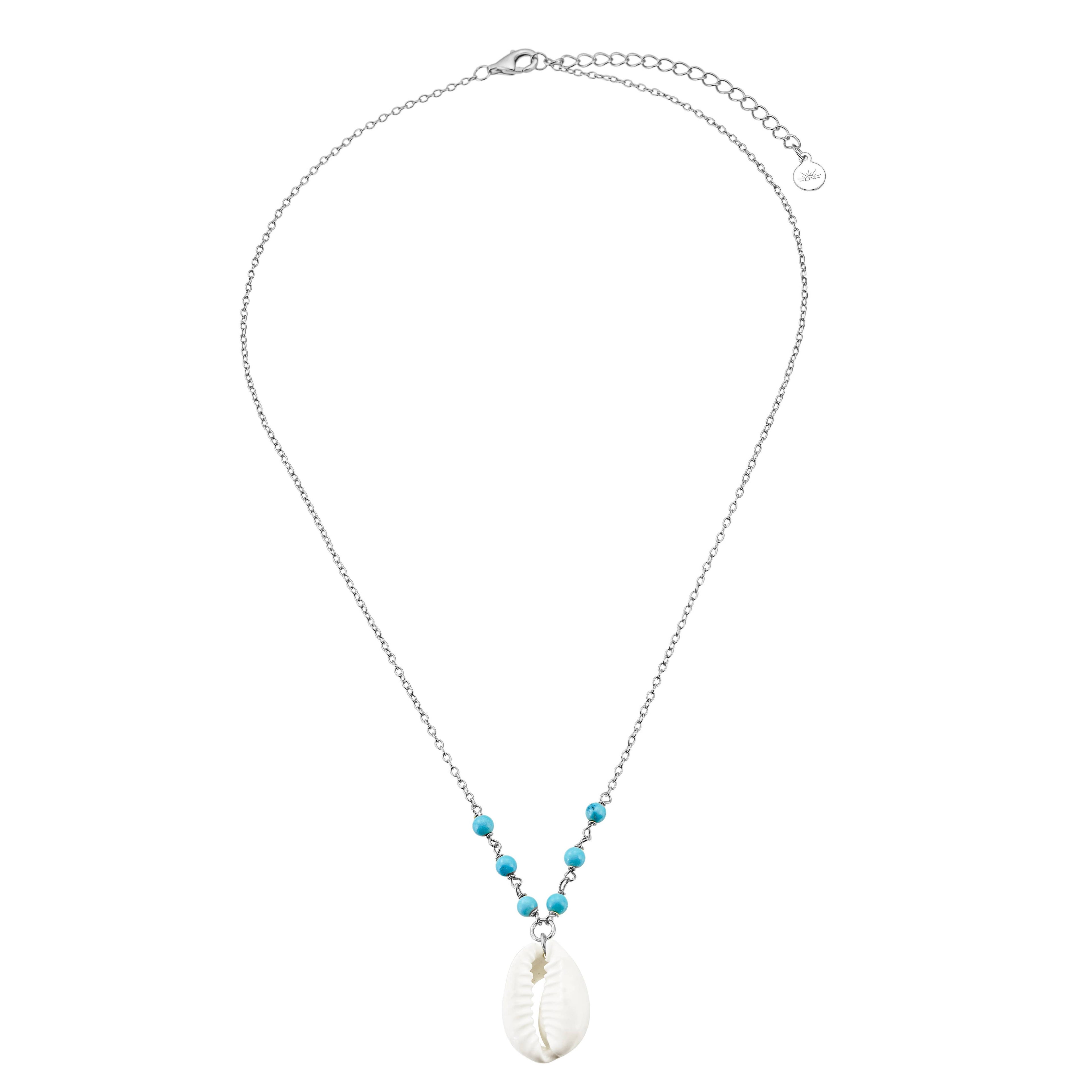 The Salty Gem TURQUOISE COWRIE SHELL NECKLACE