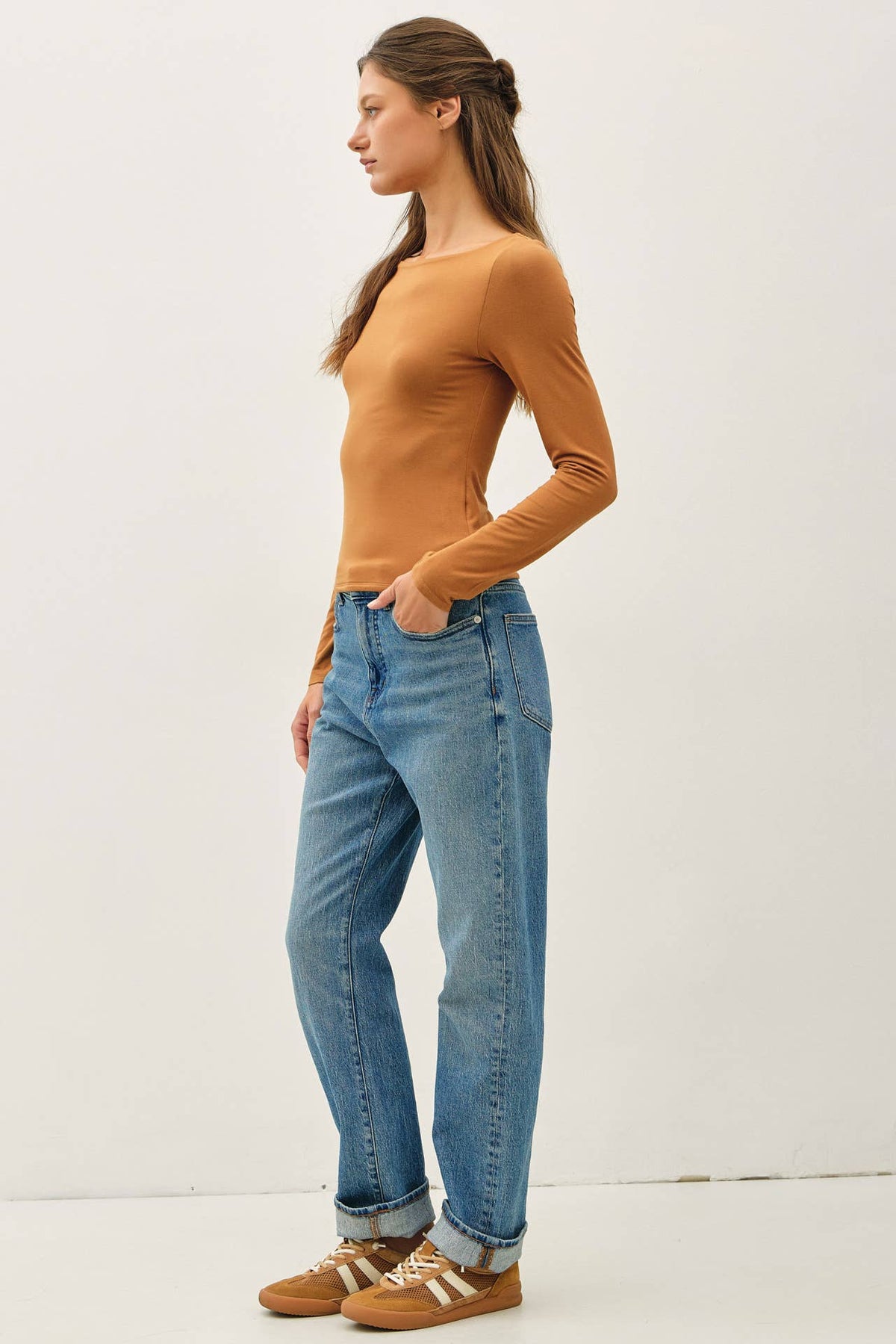 Be Cool BASIC THREADS BOAT NECK LONG SLEEVE TOP