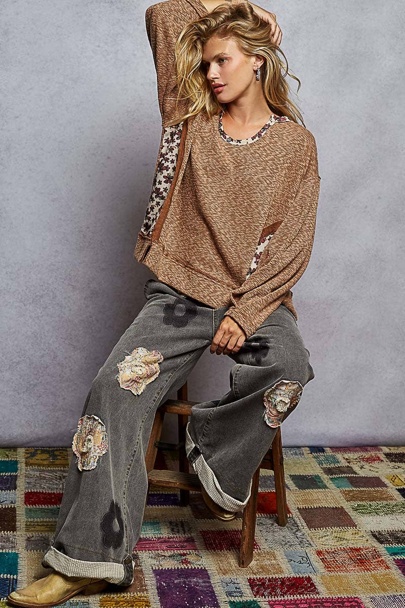 Pol Clothing Autumn wreath knit top