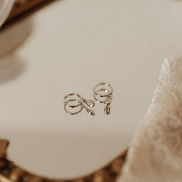 Mauve Jewelry Co. April Raindrop Dangle Hoops