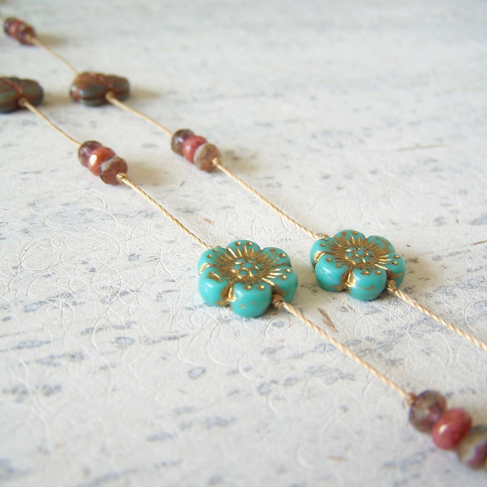 Jo Bird Jewelry Wild Rose Necklace Turquoise
