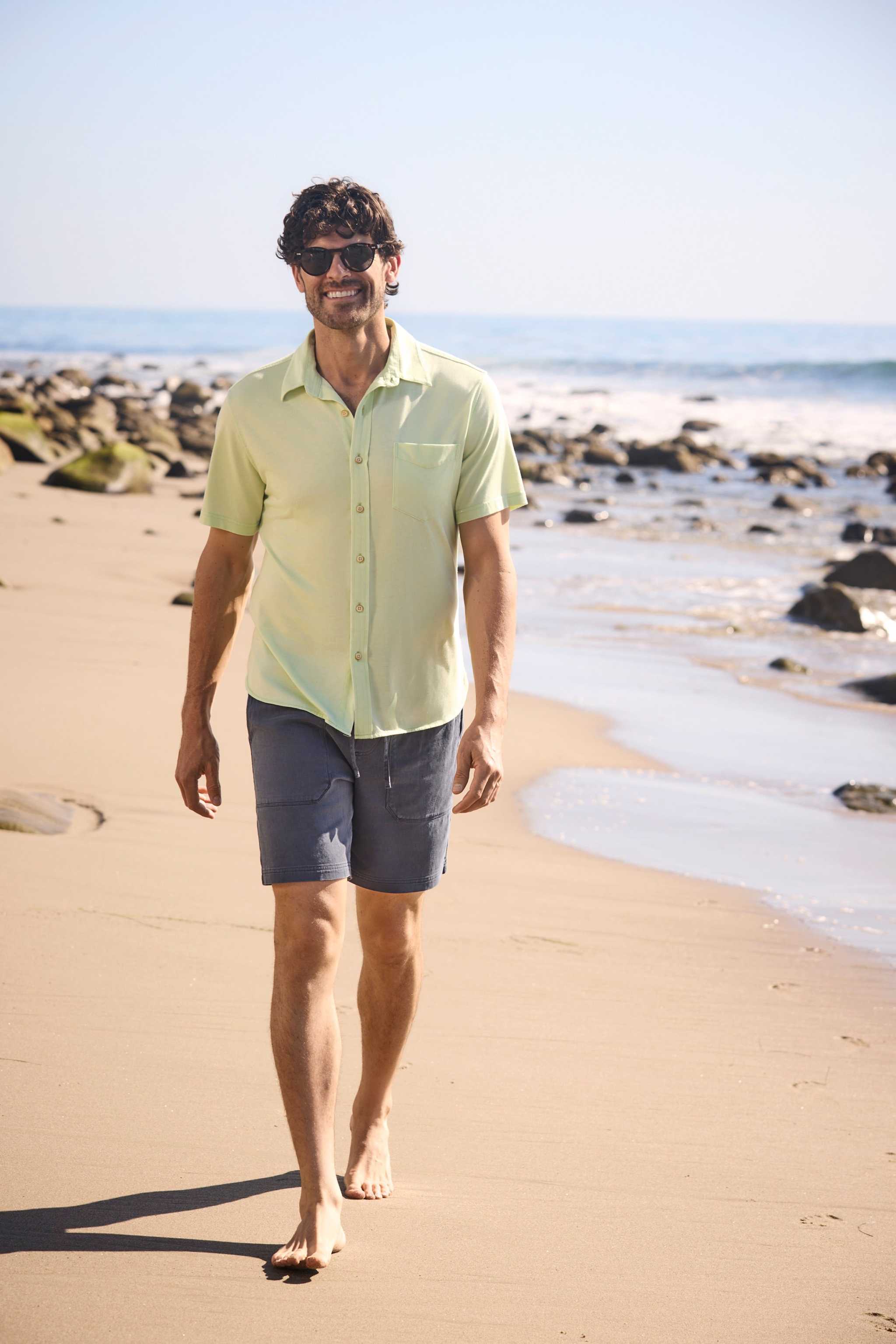 SURFSIDESUPPLY Tony Burnout Knit Shirt - Margarita Green