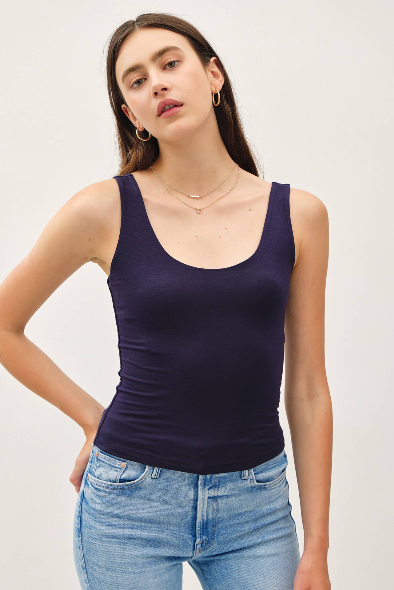 Be Cool BASIC THREADS SCOOP NECK TANK