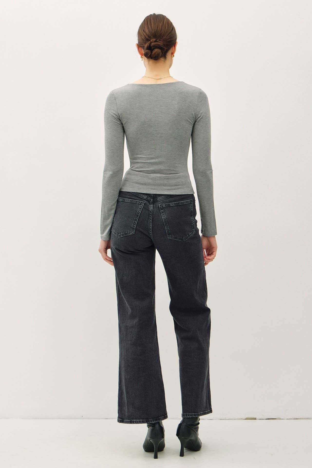 Be Cool BASIC THREADS SQUARE NECK LONG SLEEVE TOP