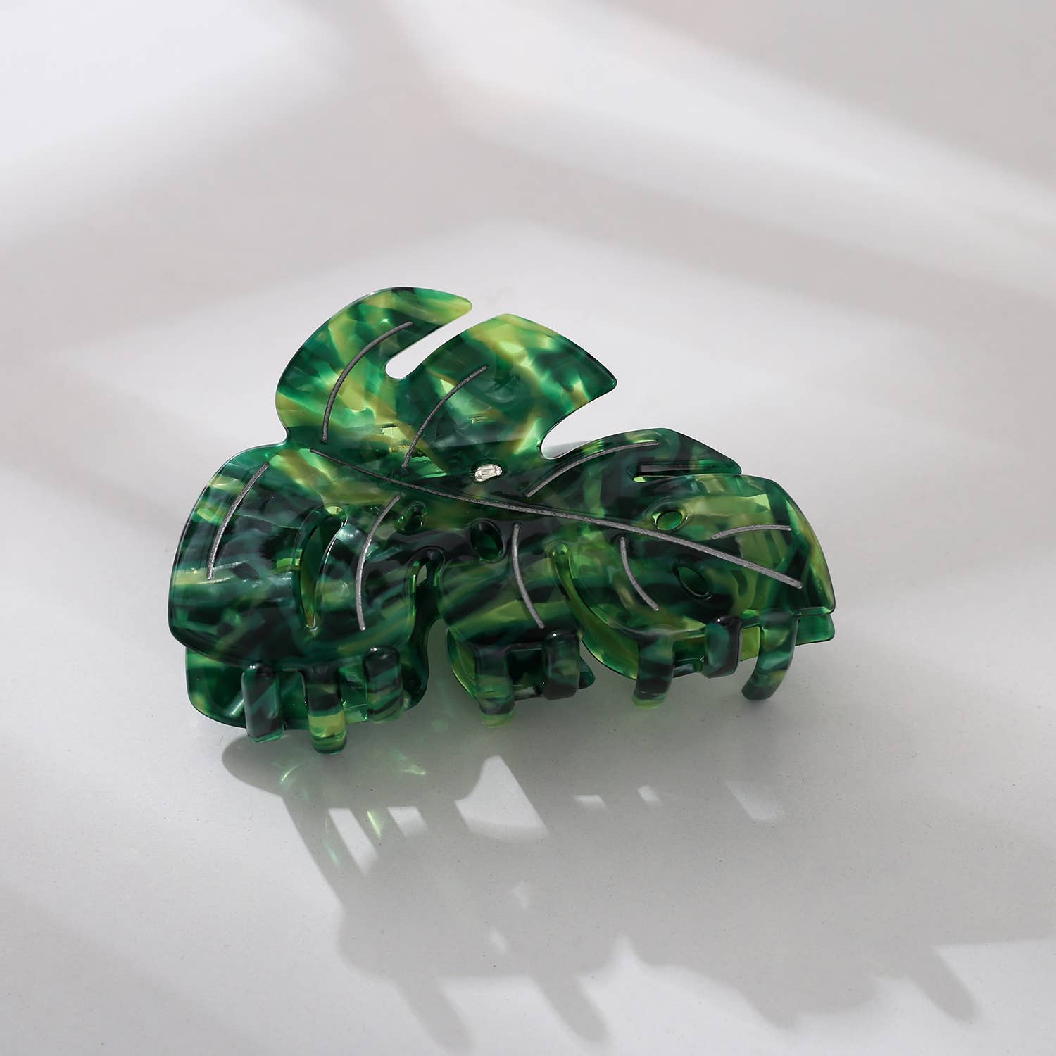 Adorro Monstera Leaf Claw Clip Green