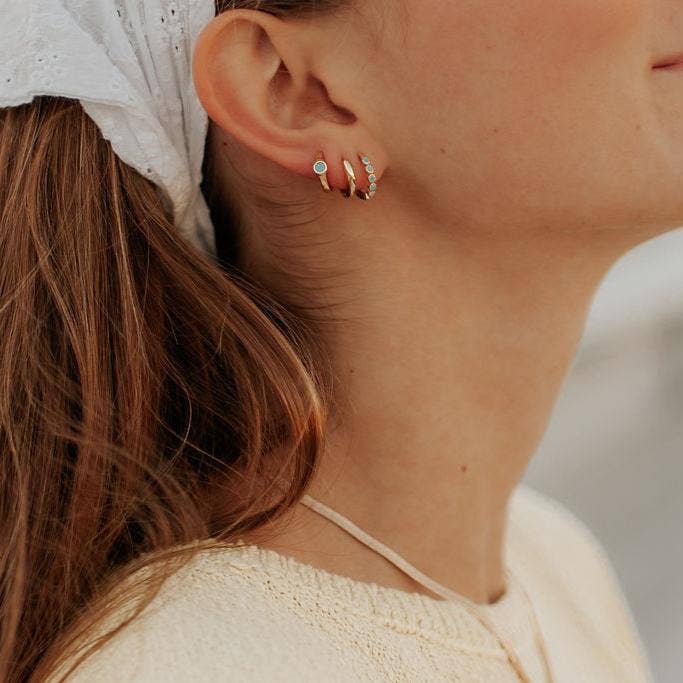 Mauve Jewelry Co. Gaby Turquoise Hoops