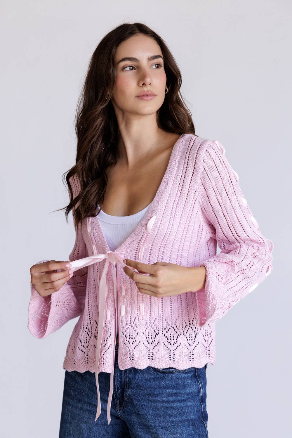 STORIA CLEMENTINE POINTELLE CARDIGAN