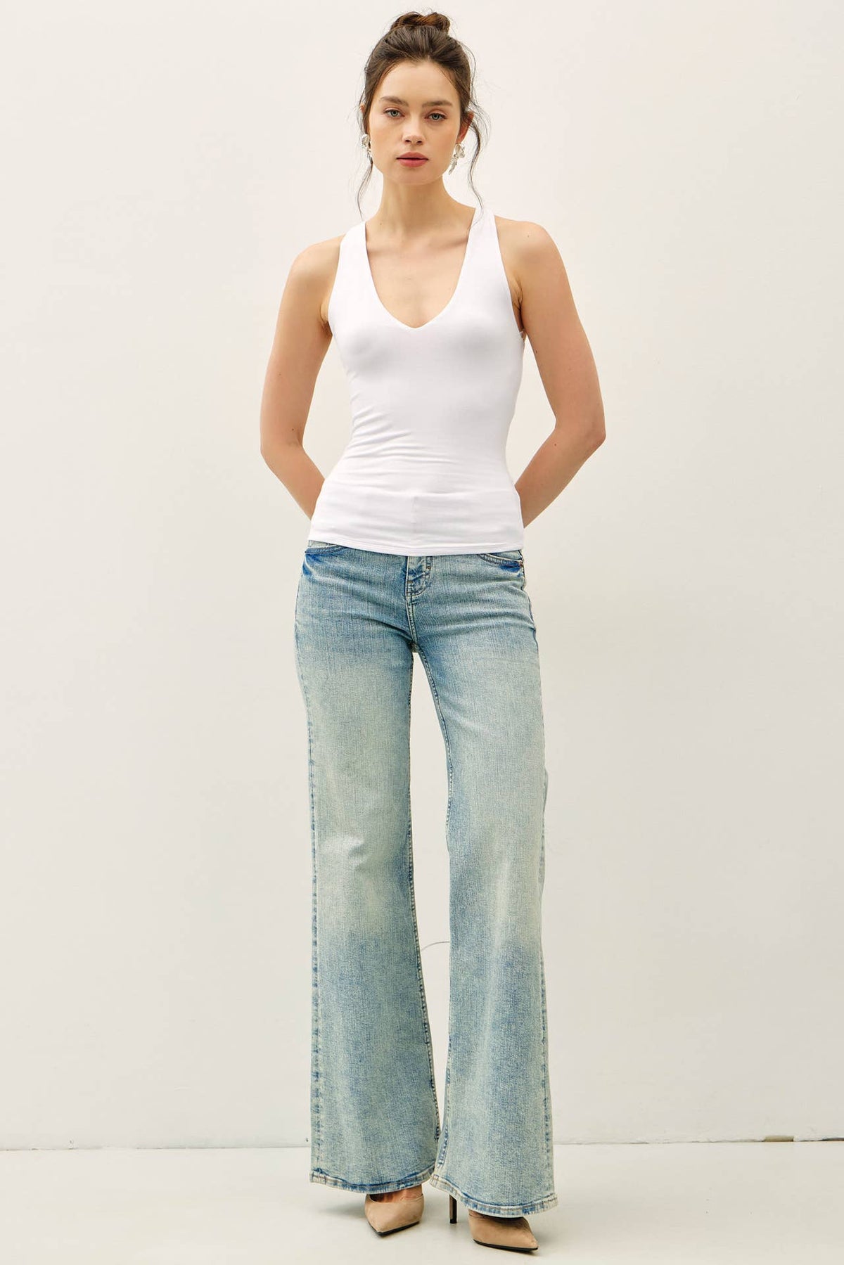 Be Cool BASIC THREADS V-NECK RACER BACK TANK
