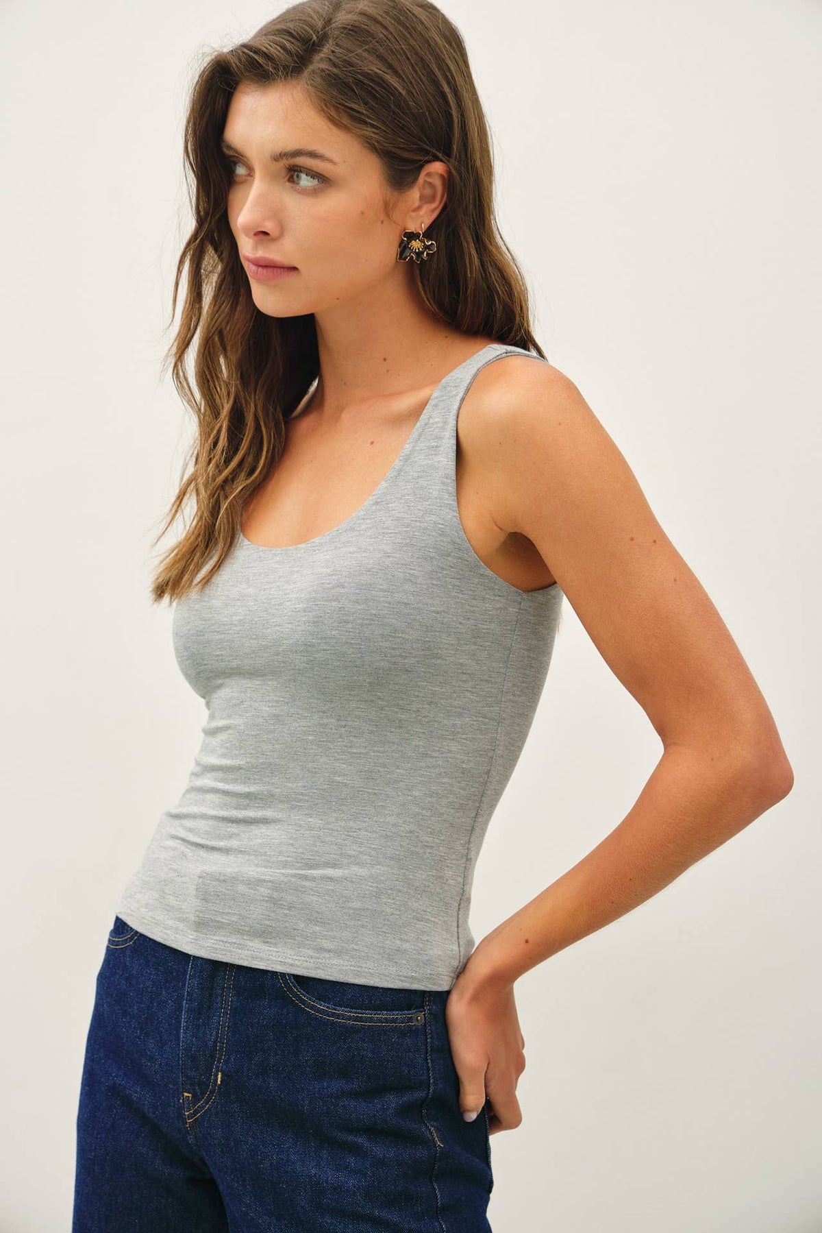 Be Cool BASIC THREADS SCOOP NECK TANK