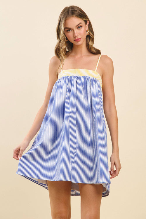 TCEC Bayside Babydoll Dress Blue
