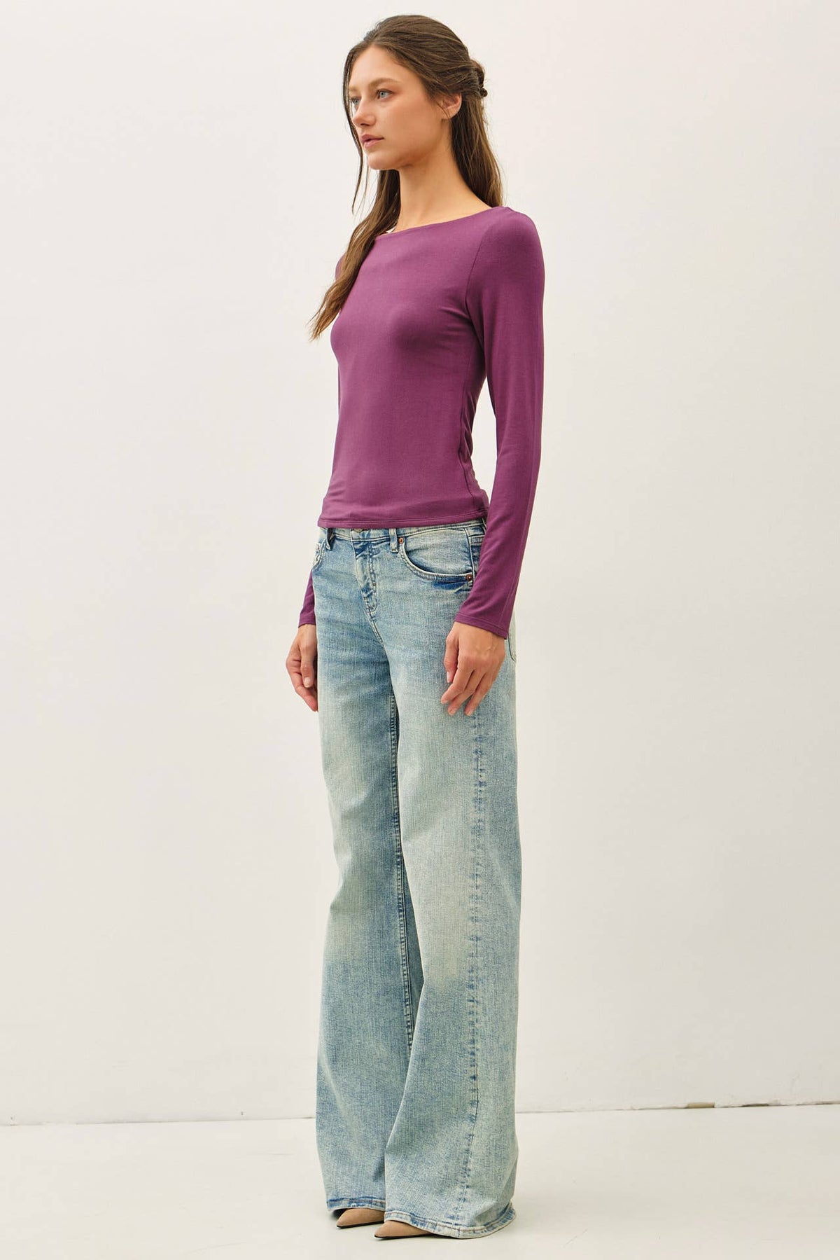 Be Cool BASIC THREADS BOAT NECK LONG SLEEVE TOP