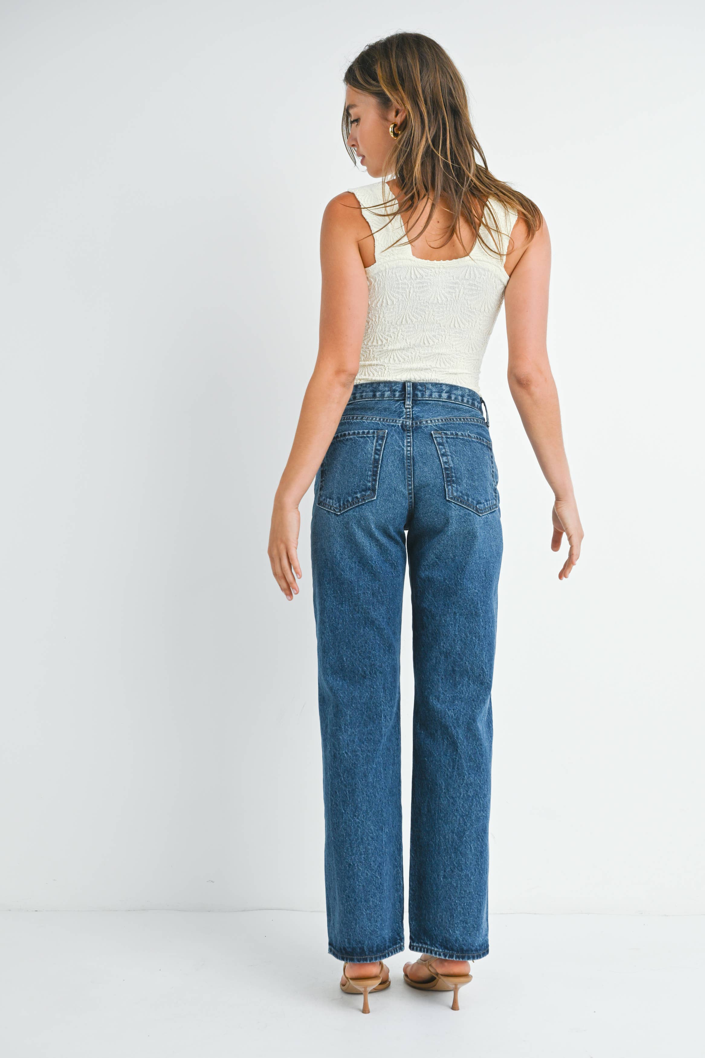 JUST BLACK DENIM RELAXED STRAIGHT - dark wash