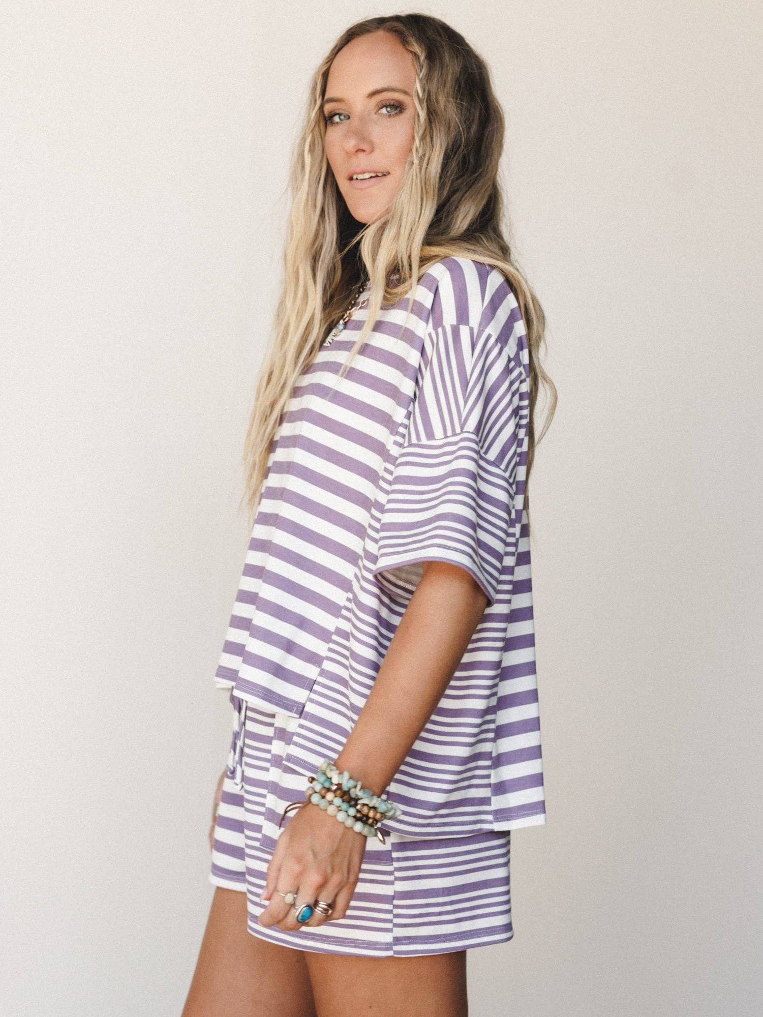 Three Bird Nest Play Date Short Set - Lavender