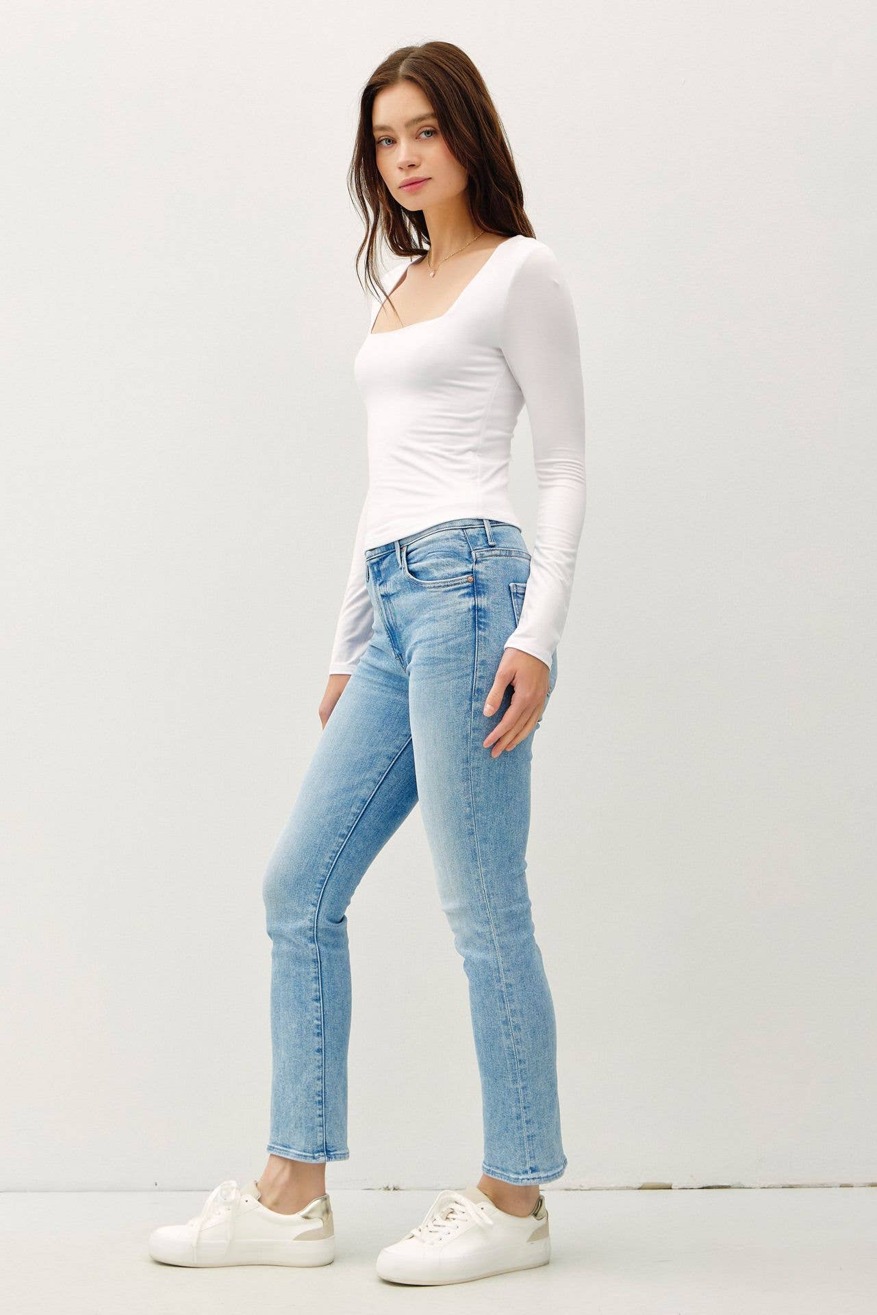 Be Cool BASIC THREADS SQUARE NECK LONG SLEEVE TOP