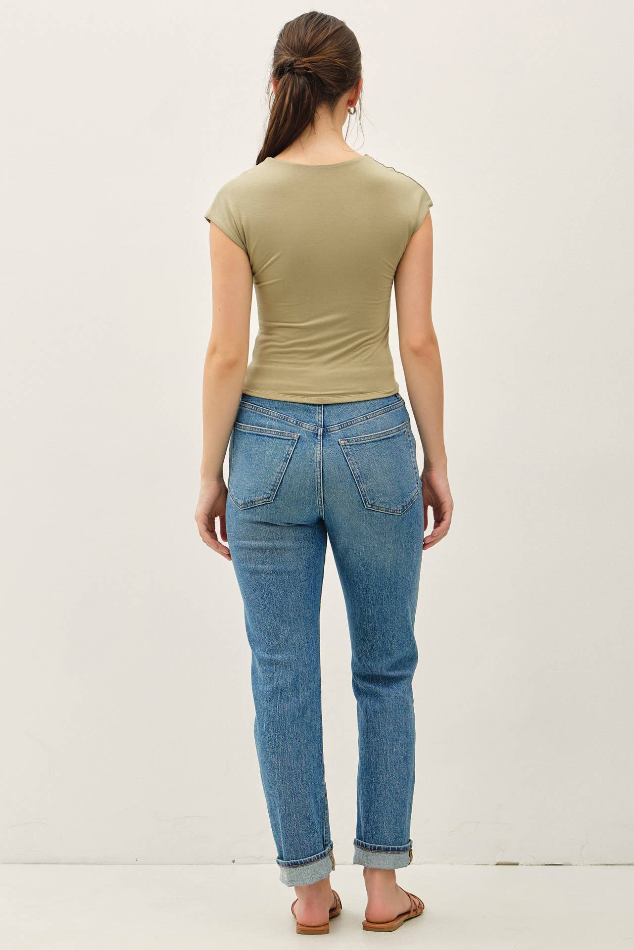 Be Cool BASIC THREADS CAP SLEEVE CREWNECK TOP