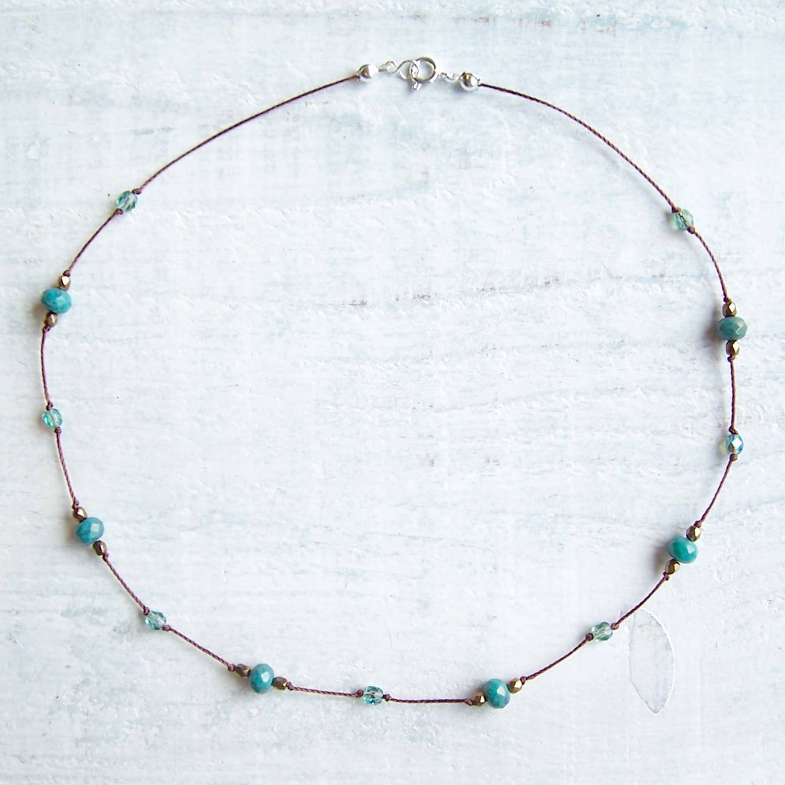 Jo Bird Jewelry Czech Glass Choker Necklace Jade