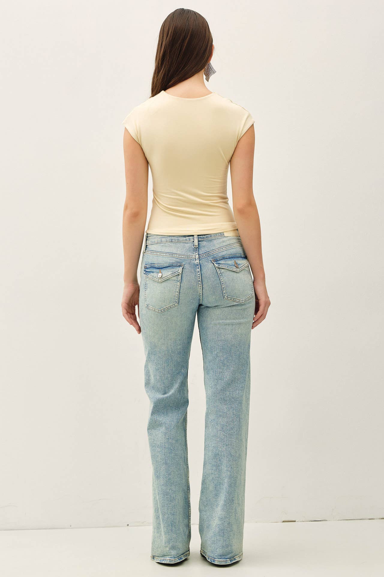 Be Cool BASIC THREADS CAP SLEEVE CREWNECK TOP