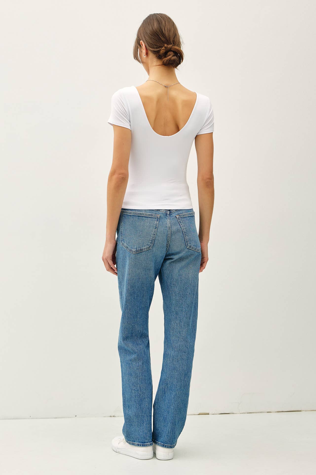 Be Cool BASIC DOUBLE LINED SCOOP NECK CAP SLEEVE TOP