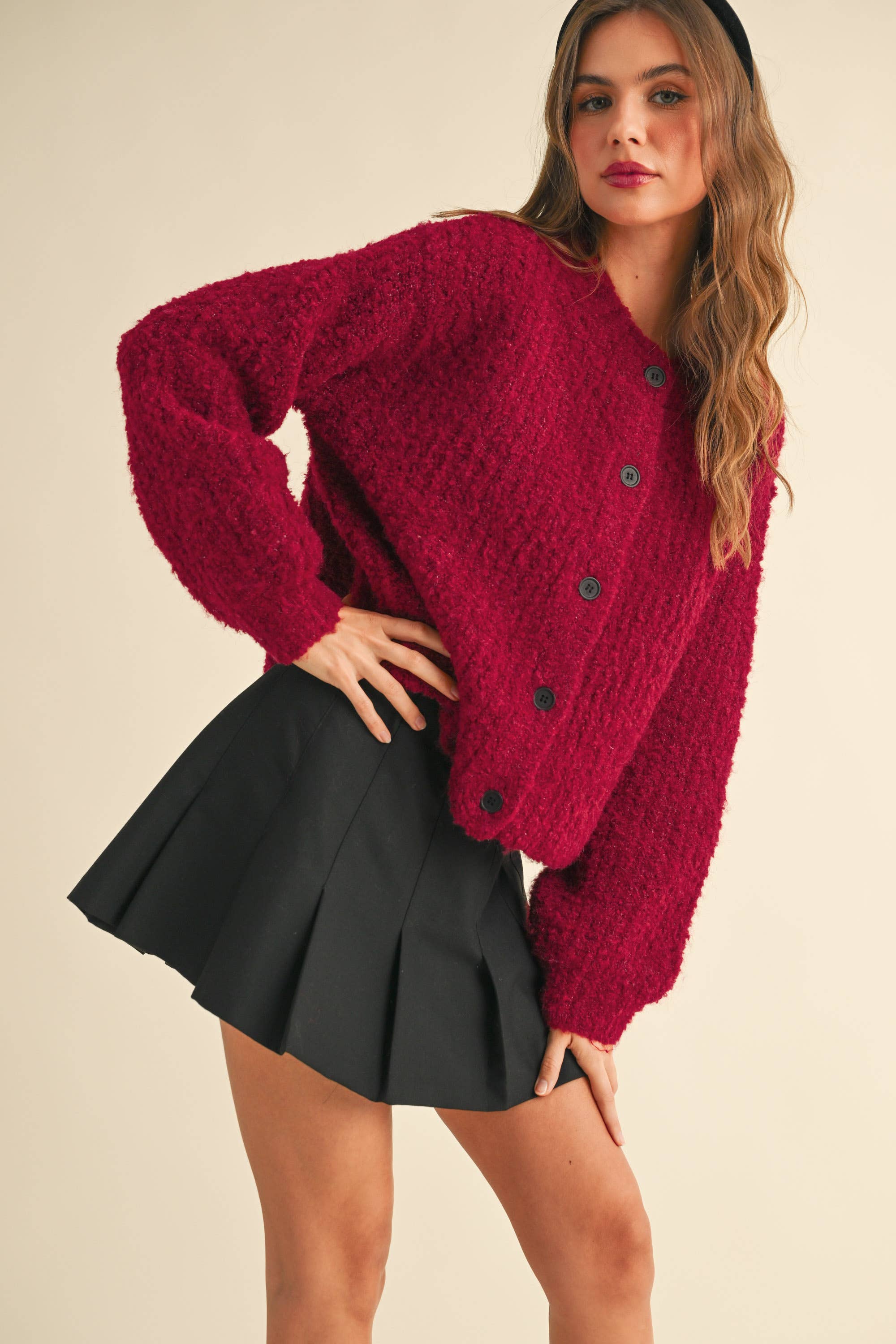MIOU MUSE HOLLY BERRY SWEATER CARDIGAN