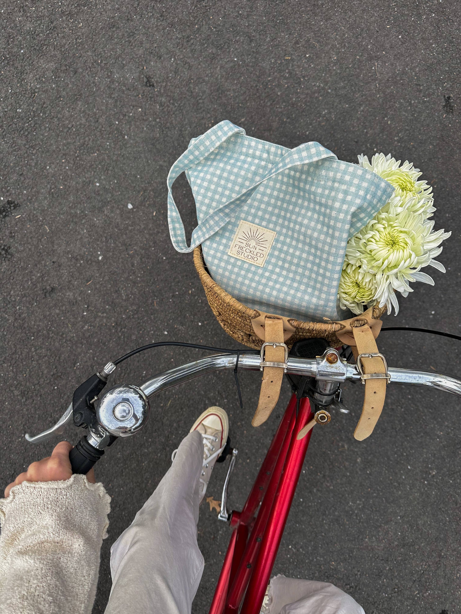 Sun Freckled Studio Blue Gingham Tote Bag