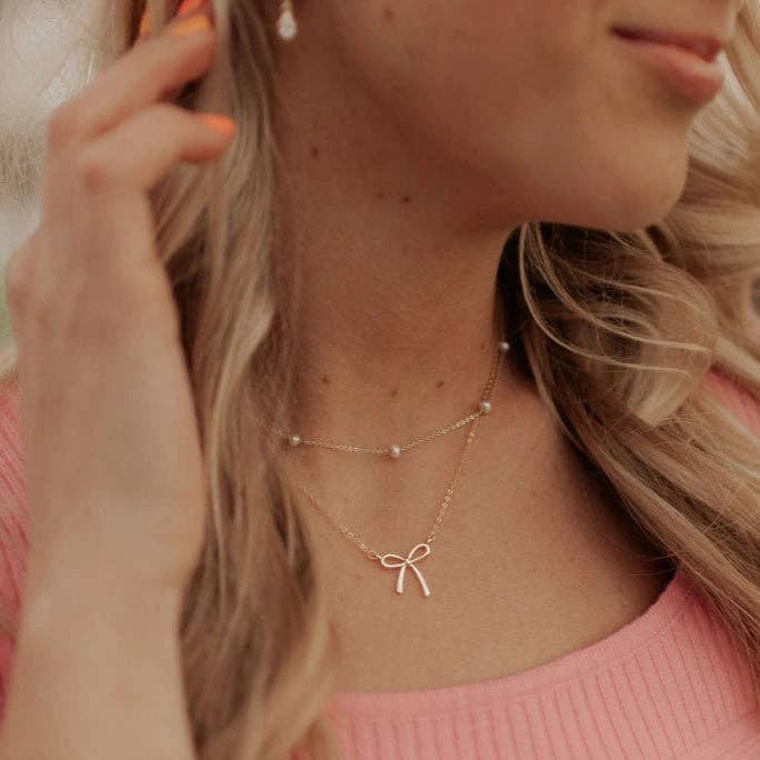 Mauve Jewelry Co. Lily Bow Necklace