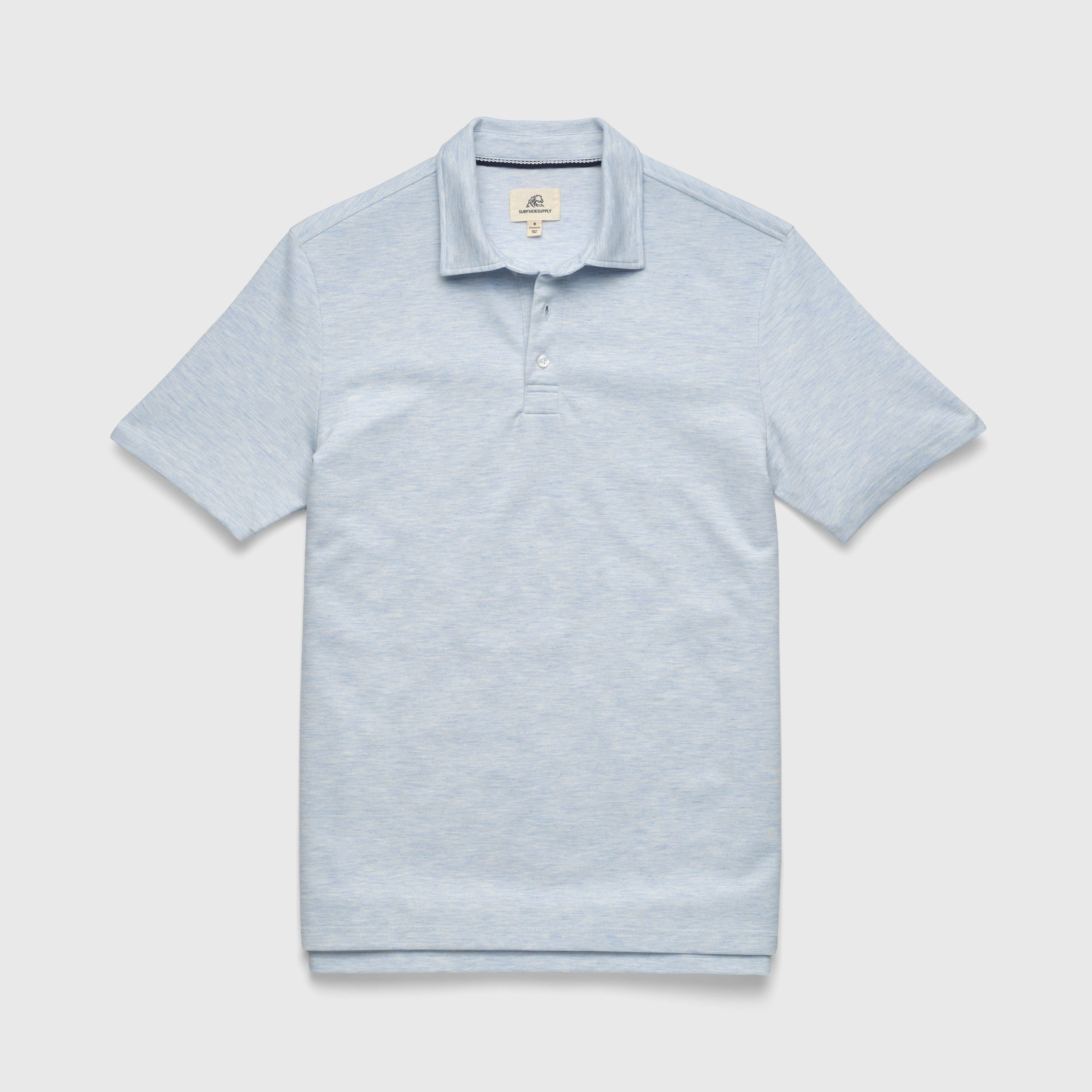 SURFSIDESUPPLY Ryan Pique Polo - Light Blue Heather