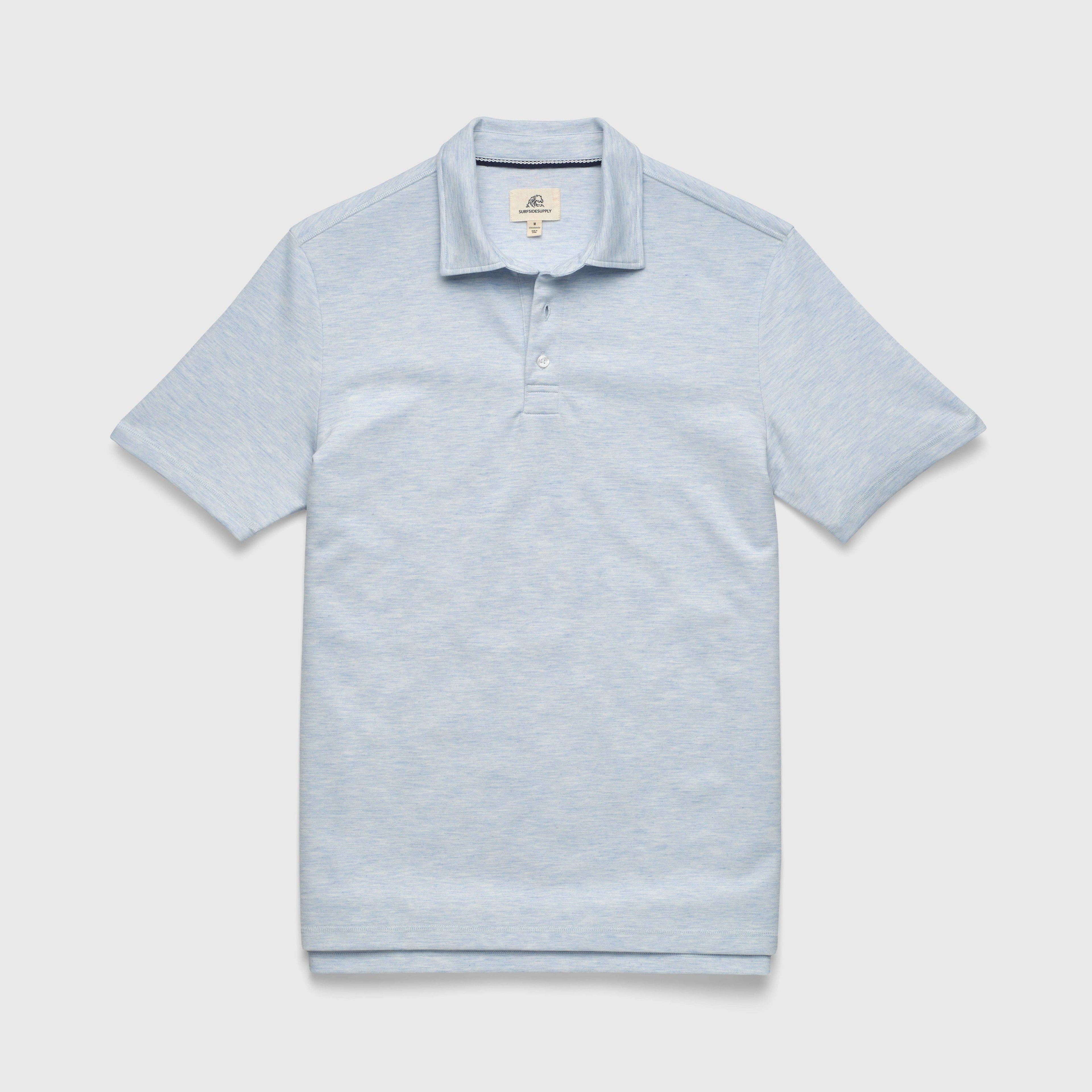 SURFSIDESUPPLY Ryan Pique Polo - Light Blue Heather