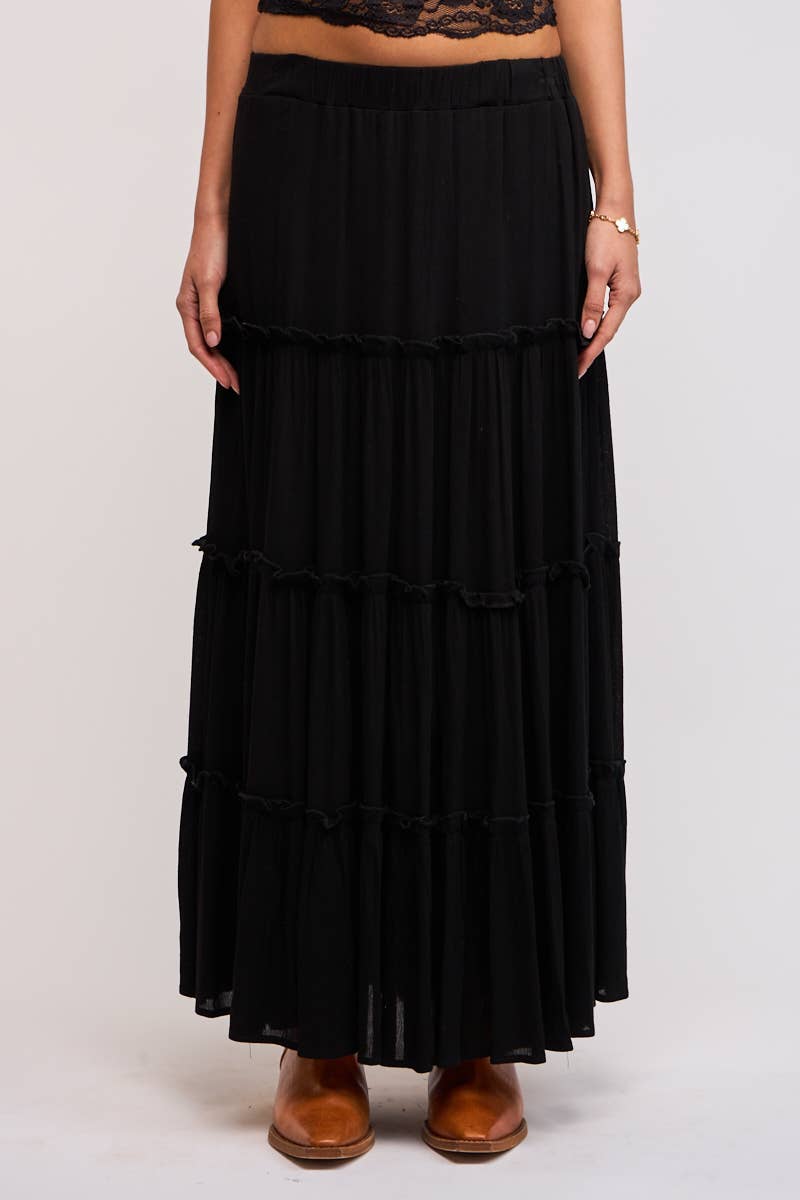 Sky to Moon ELLA TIERED MAXI SKIRT