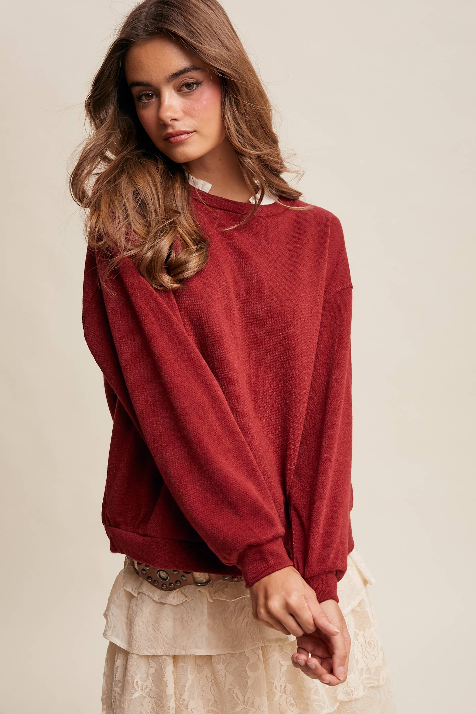 Listicle Peony Pullover Top