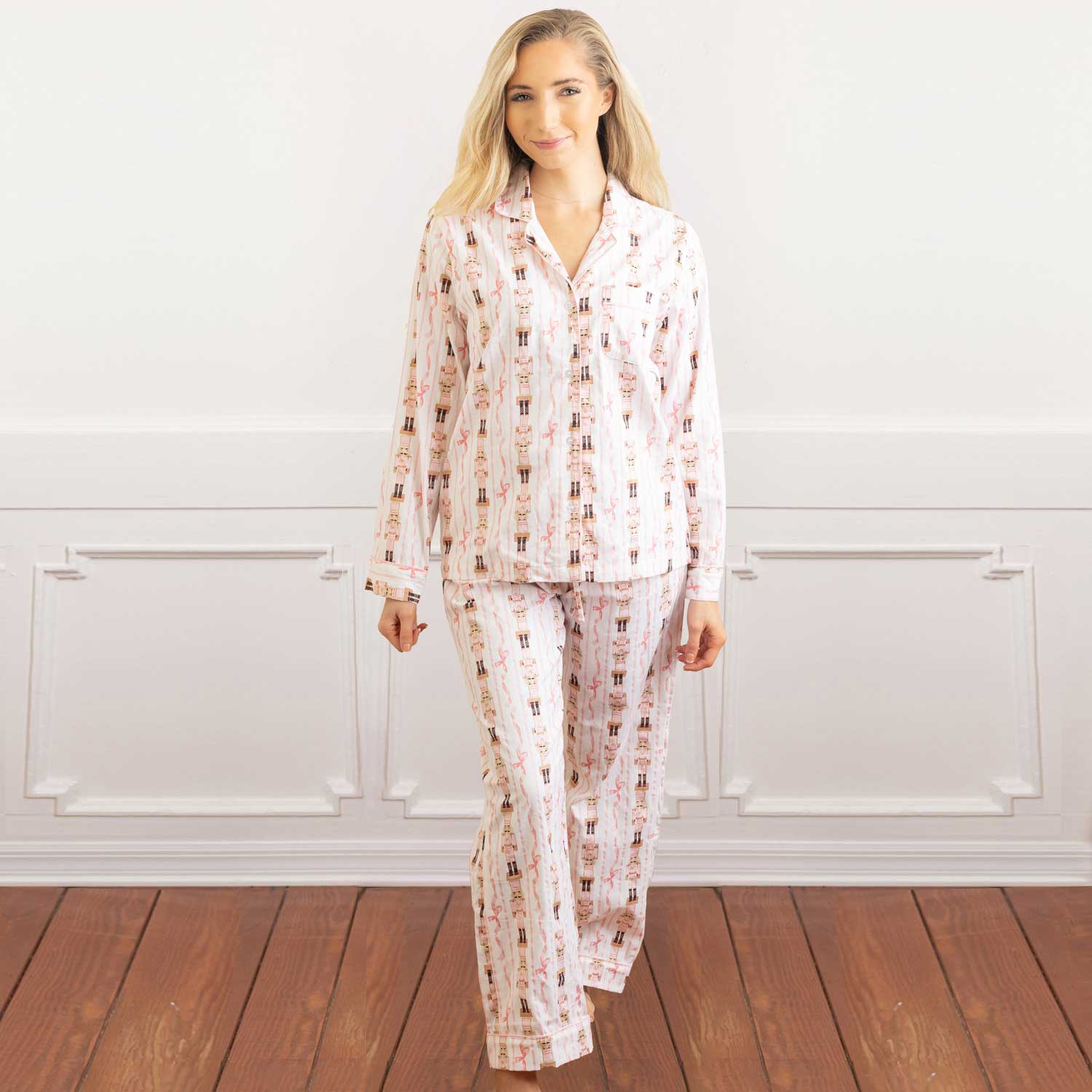 8 Oak Lane Nutcracker Ribbons Flannel PJ Set