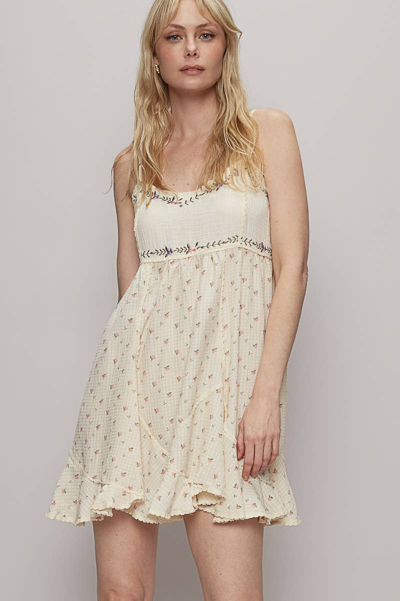 Pol Clothing Kiley woven dress NATURAL MULTI