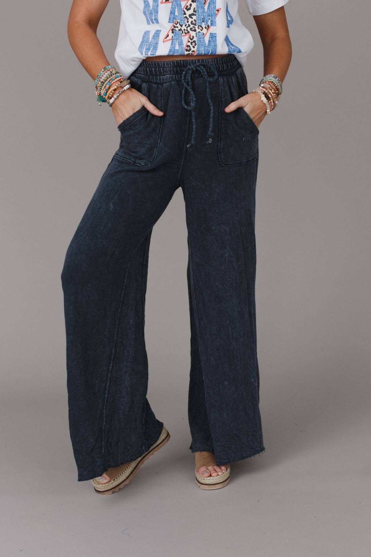 Three Bird Nest Relaxing Robin Wide Leg Pant - New Navy