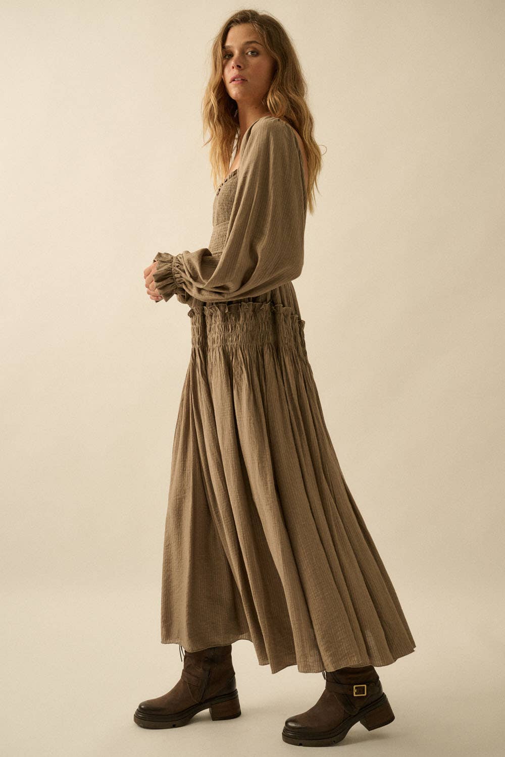 Promesa USA Fern Maxi Peasant Dress