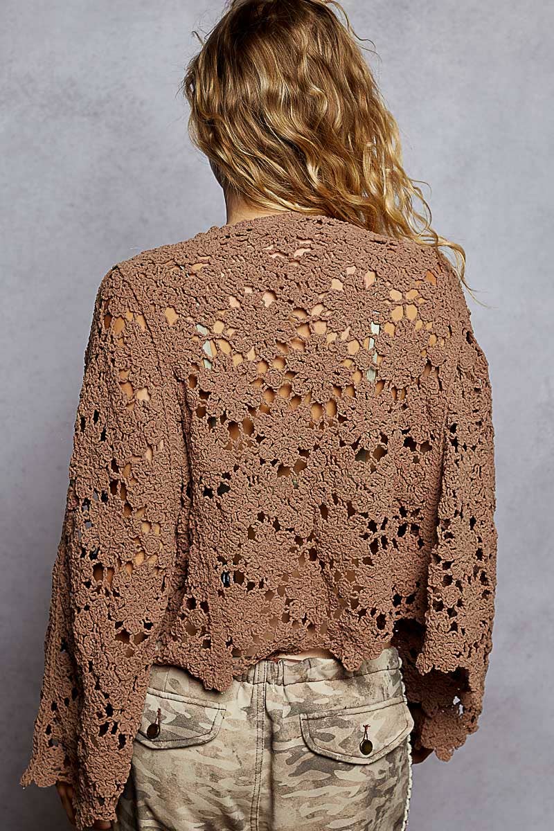 Pol Clothing Bayside Bonfire Crochet Top