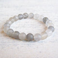 Jo Bird Jewelry Gemstone Elastic Bracelet - Greys Matte Cloudy Quartz