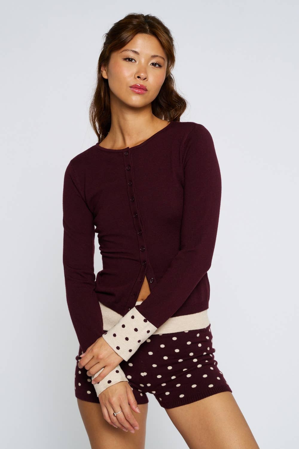 Blue Blush Polly Button Down Cardigan