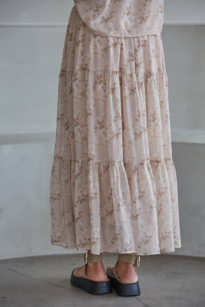 By Together Sweetheart Tiered Midi Skirt