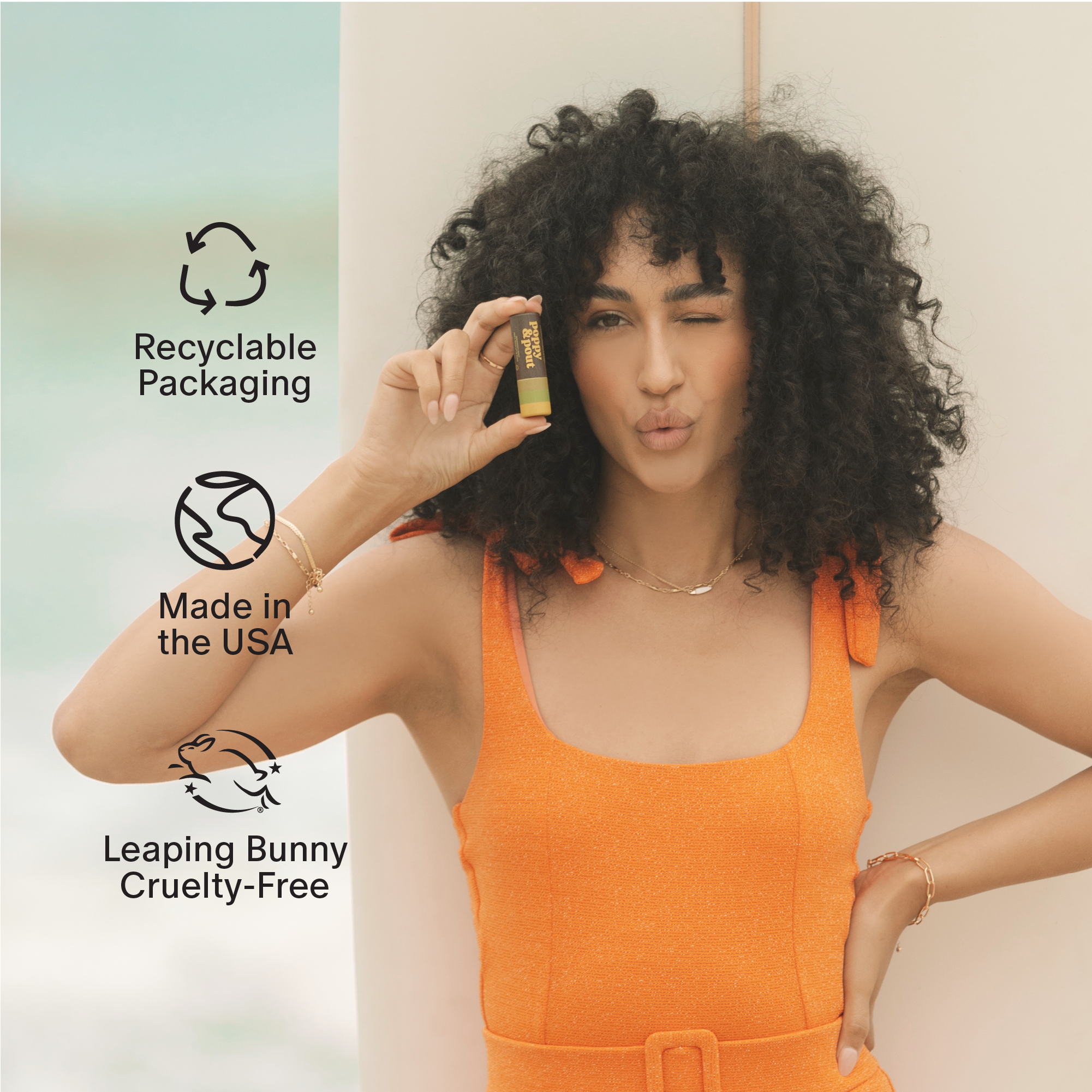 Poppy & Pout Lip Balm, Retro Surf, Midnight Mint