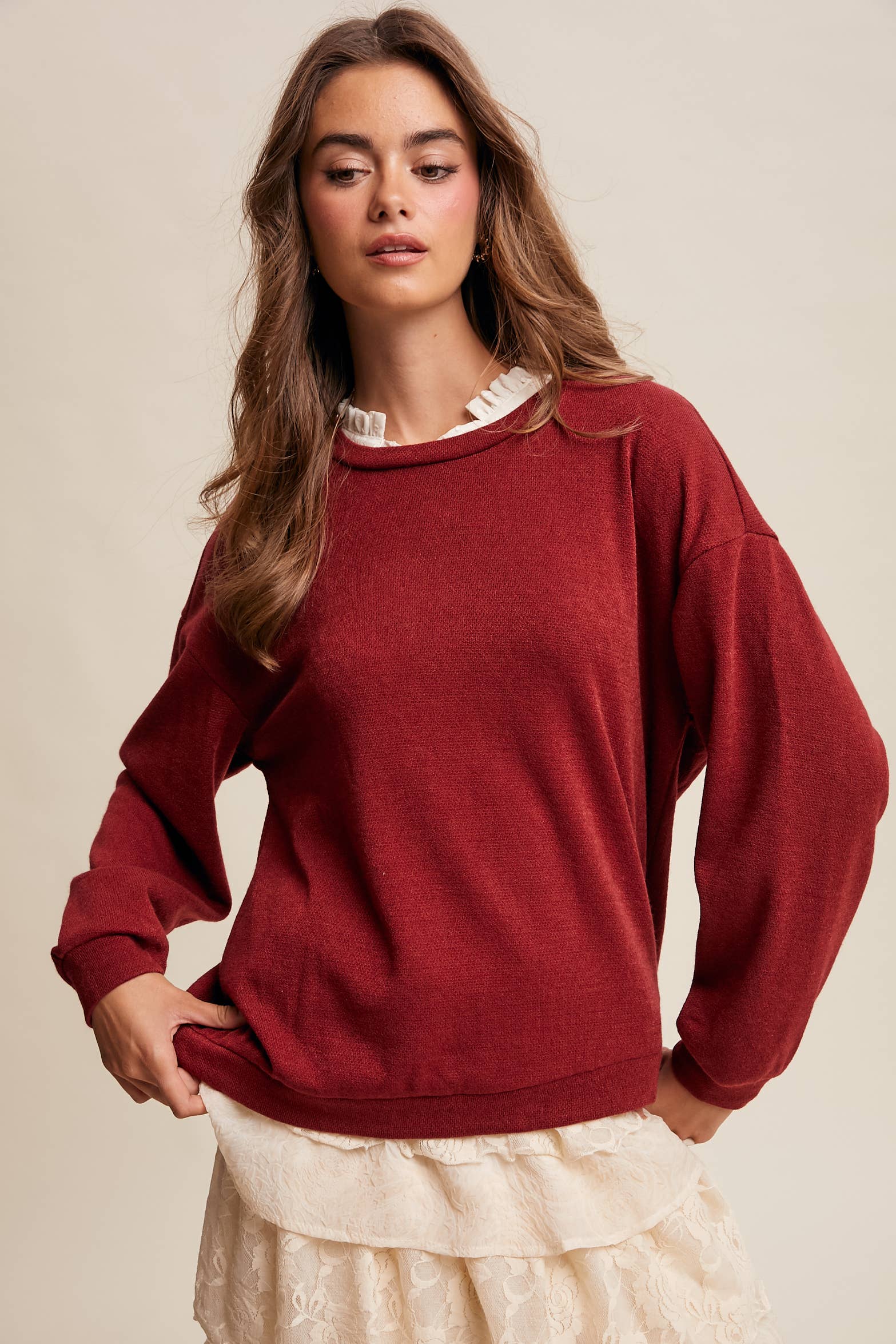 Listicle Peony Pullover Top
