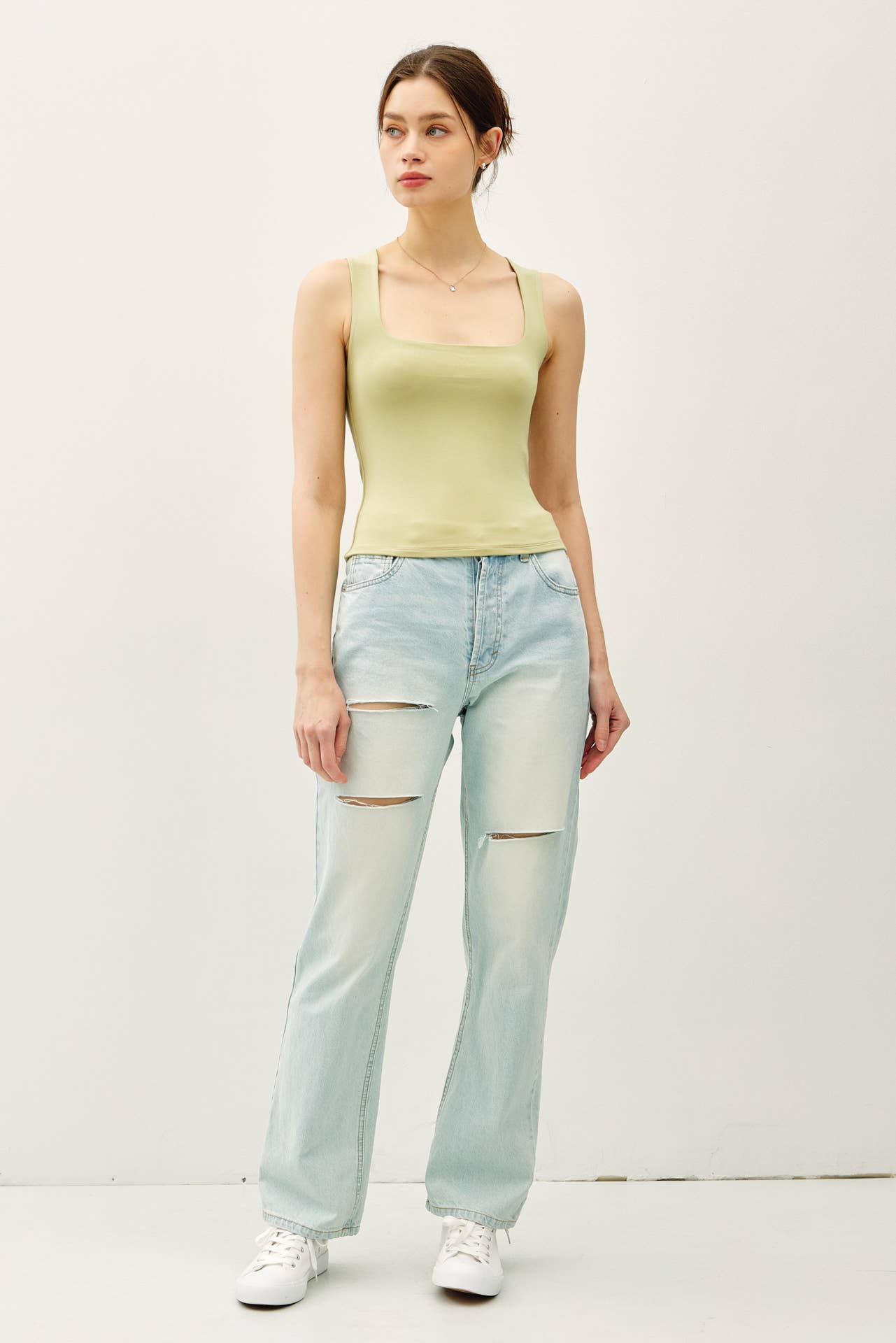 Be Cool BASIC THREADS DOUBLE LINED SQUARE NECK TANK